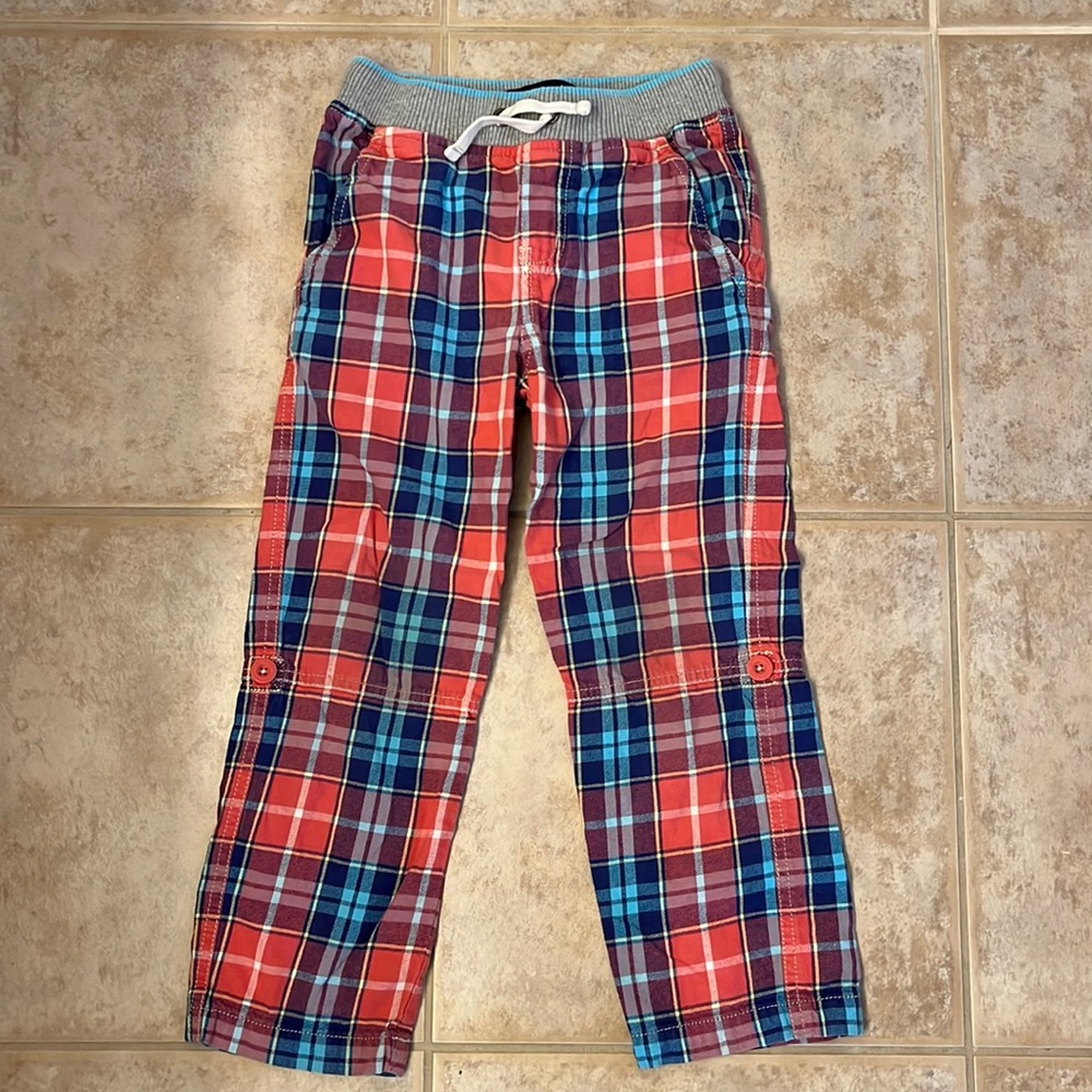 Boy’s Mini Boden Plaid Knit Pants